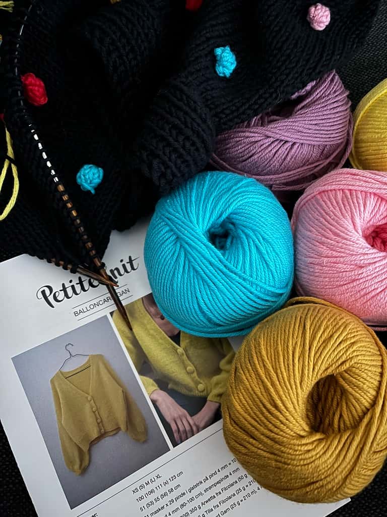 Cardigan med popcorn